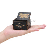 Huntmic Wooden Beauty and The Beast Music Box,Hand Crank Classic Antique Carved Wood Musical Boxes Birthday for Kids Children ... (Black)