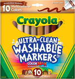 Crayola Bulk Crayon Set, Colors of The World Skin Tone Crayons, 6 Sets of 24 New Crayon Colors & Ultra Clean Washable Multicultural Markers, Broad Line, 10 Count