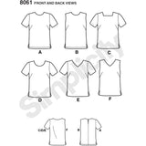Simplicity 8061 Women's Shirt Assortment Sewing Patterns, Sizes 16-24
