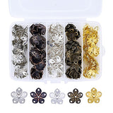 Pandahall 5-Petal Iron Filigree Flower Bead Caps 18x8mm Jewelry Making End Caps About 200pcs/box