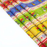 RayLineDo 100% Cotton Linen Printed Fabric Christmas Snowman Style Patchwork Tablecloth 150cm