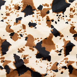 Velboa Wave Print Cow Tan 60 Inch Fabric by the Yard (F.E.®)
