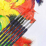 Detail Paint Brush, 6PCS Miniature Paint Brushes for Fine Detailing & Art Painting - Acrylic, Watercolor, Oil, Models, Warhammer 40k (Black)