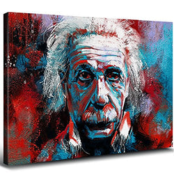 Albert Einstein Wall Art Homes Decorations for Living Room Oil Paintings Prints on Canvas Contemporary Art Abstract Painting Motivational Inspirational Science Posters Modern Framed Artwork 1 Pcs