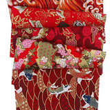 JANOU 5pcs Red DIY Craft Cotton Fabric Koi Fish Print Handmade Textiles Bundle Squares Quilting Lint for Sewing Bags Bedding Patchwork 25x20cm