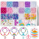 773Pcs Mermaid Charm DIY Beads for Jewelry Making, Cludoo Unicorn DIY Bracelet Making Bead Kit for Kids Girls with Pearl Starfish Shell, Ocean Pearl Beads with Mermaid for Bracelet Necklace Making