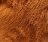 Faux Fur Fabric Long Pile Shaggy RUST / 60" Wide / Sold by the yard