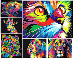 (6Pack) DIY 5D Diamond Painting Kits,Animals Painting by Number Kits,Diamond Painting Cross Stitch Full Drill Crystal Rhinestone Embroidery Pictures for Home Wall Decor.