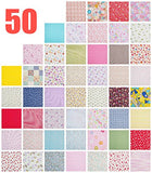 RayLineDo 50pcs 8 x 8 inches (20cmx20cm) Printed Cotton Fabric Bundle Squares Patchwork DIY