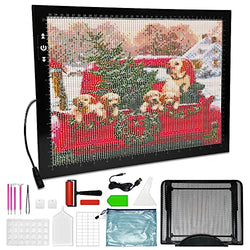 HSK B4 LED Light Pad kit Dimmable Brightness with Lock/unlock modes for Diamond Painting, Adjustable Angle Stand