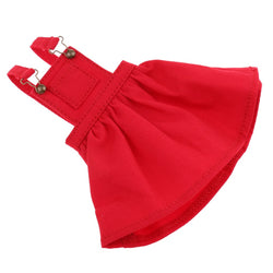 Homyl 1/6 Scale Pocket Suspender Dress Skirt for Blythe Azone Licca Pullip Dolls - Red