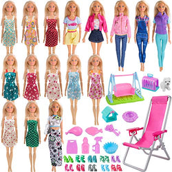 SOTOGO 39 Pieces Doll Clothes and Accessories for 11.5 Inch Girls Include 16 Pieces Handmade Doll Grown Outfits Fashion Party Dresses and 23 Pieces Different Doll Accessories