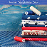 12 Pieces Patriotic Fat Quarters 15.7 x 19.6 Inch Stars and Stripes Fabric Independence Day 4th of July American Flag Print Quilting Fabric Bundles for DIY Fabric Jeans Sewing Patchwork Material