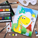 Paint Set for Kids, Ohuhu 55pcs Kids Art Set Paint Easel Includes 24 Non Toxic Acrylic Paints, Table Top Easel, 12 Paint Brushes,12 Pcs Canvas, Paint Palette, Art Supplies for Kids Christmas