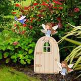 YARDWE 20pcs 3mm Fairy Garden Wooden Elf Door with Window Mini Unpainted Fairy Door Model Creative Dollhouse Accessories for DIY Craft