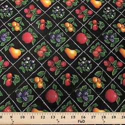 Fruits Print Fabric Cotton Polyester Broadcloth By The Yard 60" inches wide