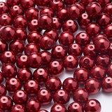 BENECREAT 200 Piece 8 mm Environmental Dyed Pearlize Glass Pearl Round Bead for Jewelry Making with