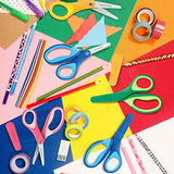 Huhuhero Kids Scissors, 5'' Small Safety Scissors Bulk Blunt Tip Toddler Scissors, Soft Grip Right/Left Handed Kid scissors for School Classroom Children Craft Art Supplies, Assorted Colors, 24-Pack