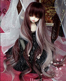 (9-10inch)22-24cm BJD Doll Wig / 1/3 SD DD BJD Doll / Red Bean Color Long Curl Hair
