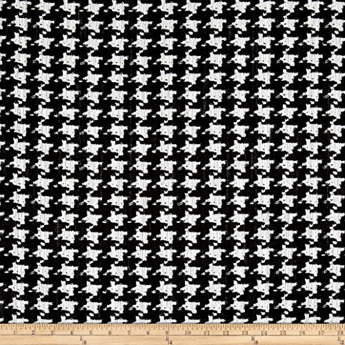 Robert Kaufman Cotton Boucle Prints Houndstooth Fabric, Black