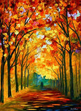 Orange Tree Painting Fall Wall Decor On Canvas By Leonid Afremov - Farewell To Autumn