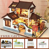 CUTEBEE Dollhouse Miniature with Furniture, Wooden DIY Dollhouse Kit 1:24 Scale Creative Room Idea