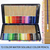 72 Watercolor Pencils Professional, Professional Colored Pencils for Adults, kids and Coloring Book, Artist Drawing Pencils with a Brush and Metal Box for Blending, Sketching, Shading