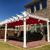 Windscreen4less Outdoor Waterproof Retractable Pergola Replacement Shade Cover Wave Sail Awning Slide on Wire Shade for Deck Patio Backyard 7'x19' Red