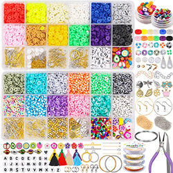 JOJOPLAY Flat Polymer Clay Beads Senior DIY Kit with Enamel Oil Drop Charm Pearls Charm-Includes All You Need to Create Unique Jewelry,Necklace,Bracelets,Accessories, Artwork and More!
