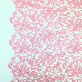 Web Floral Guipure Corded French Lace Embroidery Fabric 52" wide Many Colors (Pink)