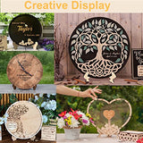 12 Inch Wood Circles for Crafts, 10 Pcs Unfinished Wood Rounds with Bracket, Wooden Cutouts for DIY Crafts, Door Hanger, Sign, Wood Burning, Painting, Halloween, Christmas Home Decoration