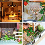 Roroom Dollhouse Miniature with Furniture,DIY 3D Wooden Doll House Kit Chinese Courtyard Style Plus with LED and Music Movement,1:24 Scale Creative Room Idea Best Gift for Children Friend Lover