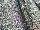 Sequin Confetti Stretch Fabric SILVER / 58" Wide/Sold by the yard