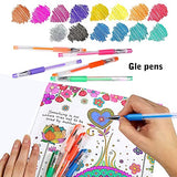 240 Pack Gel pens Set 120 Colored Gel Pen with 120 Refills, Fine Tip Glitter Gel pens for Kids Adults Coloring Books Drawing Crafts Scrapbooks Bullet Journaling