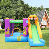 Inflatable Bouncer House with Air Blower and Jumping Castle for Kids (Multicolour, C)