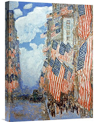 Global Gallery Budget GCS-282167-22-142 Frederick Childe Hassam Fourth of July Gallery Wrap Giclee on Canvas Wall Art Print