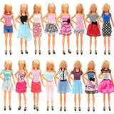 Miunana 30 Pack Handmade Girl Doll Clothes and Accessories 10 pcs Mix Doll Clothes Dress 10 Doll Shoes 10 Mix Accessories for 11.5 inch Dolls