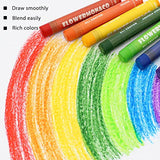 Lebze Oil Pastels Set of 24, Artist Soft Oil Pastels for Art Painting, Drawing, Blending, Washable Round Non Toxic Pastels Art Supplies for Kids, Beginners, Students Flower Monaco