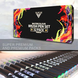 Watercolor Brush Pen Set of 52 - No Streaks Water Color Markers with Flexible Nylon Brush Tips, Markers for Coloring, Water Painting and Drawing - Perfect for Artists and Beginner Painters