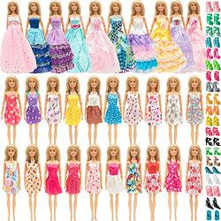 SOTOGO Doll Clothes and Accessories for 11.5 Inch Girl Doll Fashion Include 30 Sets Handmade Fashion Dresses/Wedding Dresses/Party Gown Outfit and 20 Pairs Shoes