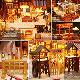 ZQWE Miniature Dollhouse Chinese-Style Ancient Town Model Kit DIY Wooden House Creative Courtyard Assembled Toy Surprise Puzzle Gift (with Music Movement)