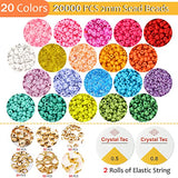 24500+ Pcs Beads for Jewelry Making Kit, Funtopia Colorful Flat Round Polymer Clay Beads Glass Seed Beads for Bracelet Making Kit, Necklace Ring Heishi Beads DIY Craft Gift for Kids Girls