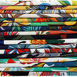 17 Pieces Hawaiian Fabric Bundle, Craft Fabric Bundle Squares Patchwork, Floral Palm Pattern Sewing Quilting for Making Pillow Cover DIY Crafting Patchwork，7.8 x 7.8 Inch/ 20 x 20 cm