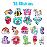 JOYIN Kids Diamond Art, Big Gem Diamond Painting Kit with 18 Magical Stickers 3 Suncatchers 2 Keychains, Diamond Art for Kids, DIY Paint Arts Supplies, Craft Gift for Girls