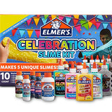 Elmer’S Celebration Slime Kit | Slime Supplies Include Assorted Magical Liquid Slime Activators and Assorted Liquid Glues & Color Changing Slime Kit, 5 Piece Kit