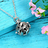 Mtlee Aromatherapy Essential Oils Pendant Cage Locket Small Size Silvery Diffuser Locket with Black