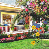 YEAHOME 34inch Decorative Garden Stakes, Outdoor Garden Decor Metal Flower Butterflies Spring Garden Decor Art Yard Signs, Outdoor Decorations for Patio Outside Yard Lawn