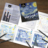 Castle Art Supplies 24 Piece Van Gogh Colored Pencils Set and 2 Sketchbook Artist Bundle
