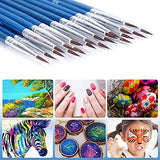 Fine Paint Brushes Set,BICKSILE 60Pcs Size 00# Miniature Paint Brushes, Detail Paint Brush Kit Art Painting Supplies for Acrylic Oil Watercolor, Face Nail Art and Micro Detailing Hobby Painting