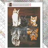 HuaCan Diamond Painting Kits - DIY 5D Cat Tiger Full Square Drill Crystal Rhinestone Embroidery Pictures Arts Craft for Home Wall Decor 30x40cm